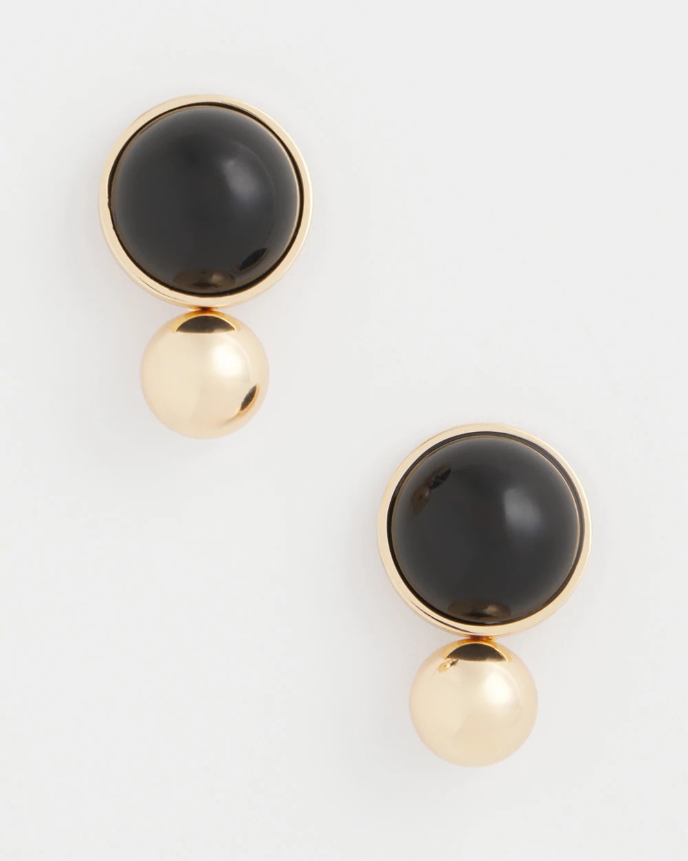 Black Black Sphere Drop Earrings