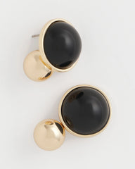 Black Black Sphere Drop Earrings