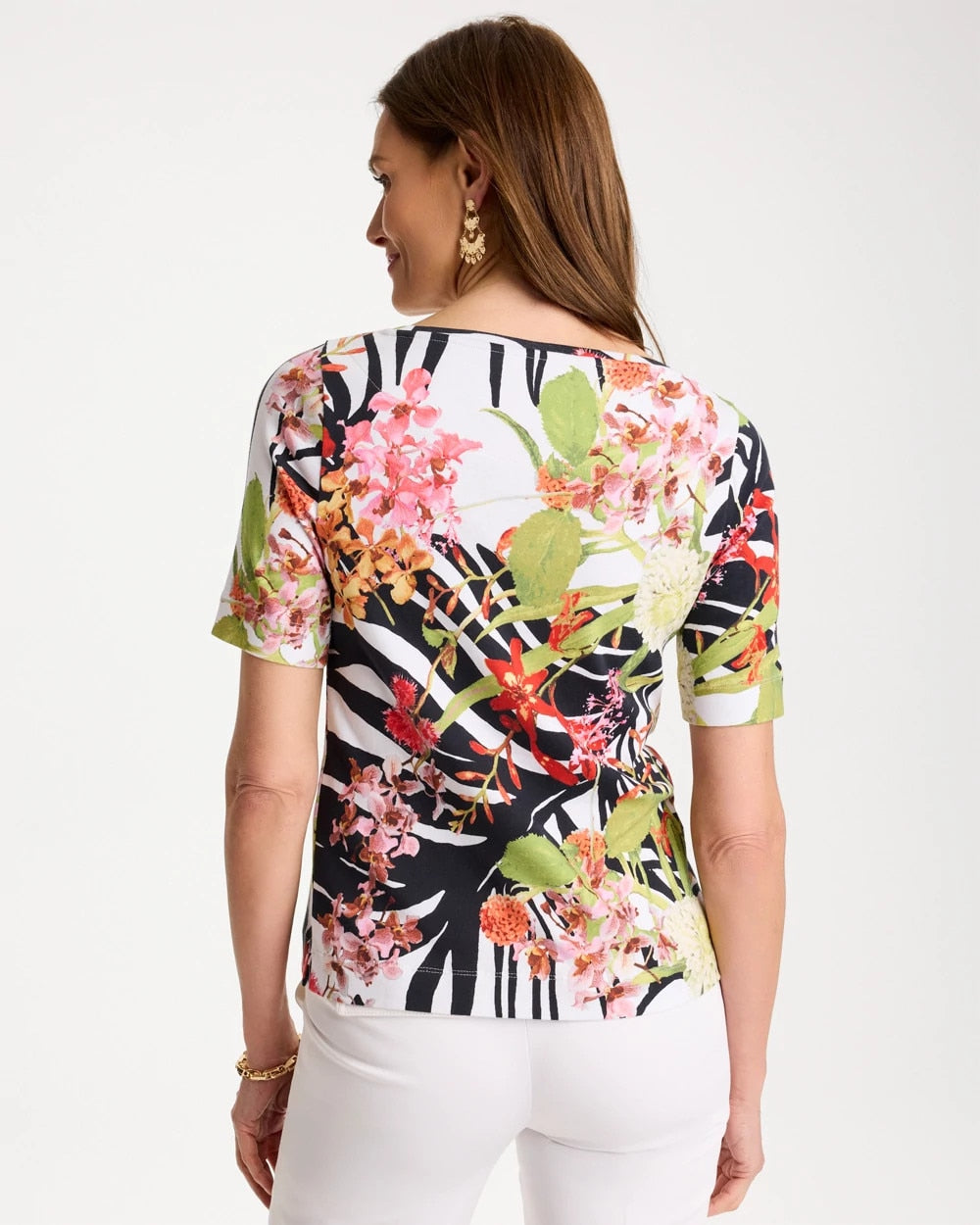 Black Pima Cotton Elbow-Sleeve Tee