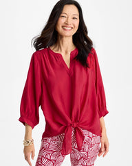 Cherry Lush Tie-Front Top