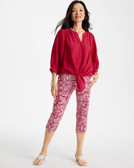 Cherry Lush Tie-Front Top