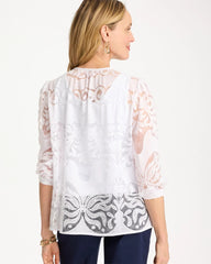 Alabaster Lace Burnout Blouse