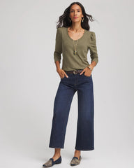 Nettle Leaf Slub Puff-Sleeve Tee