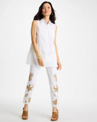 Alabaster Poplin Cotton Collared Tunic
