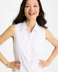 Alabaster Poplin Cotton Collared Tunic