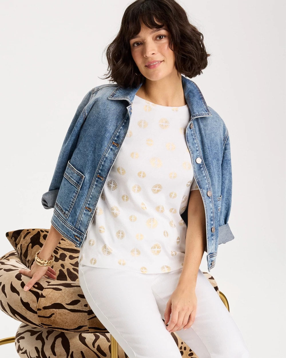 Alabaster Stamped Pima Elbow Sleeve Tee