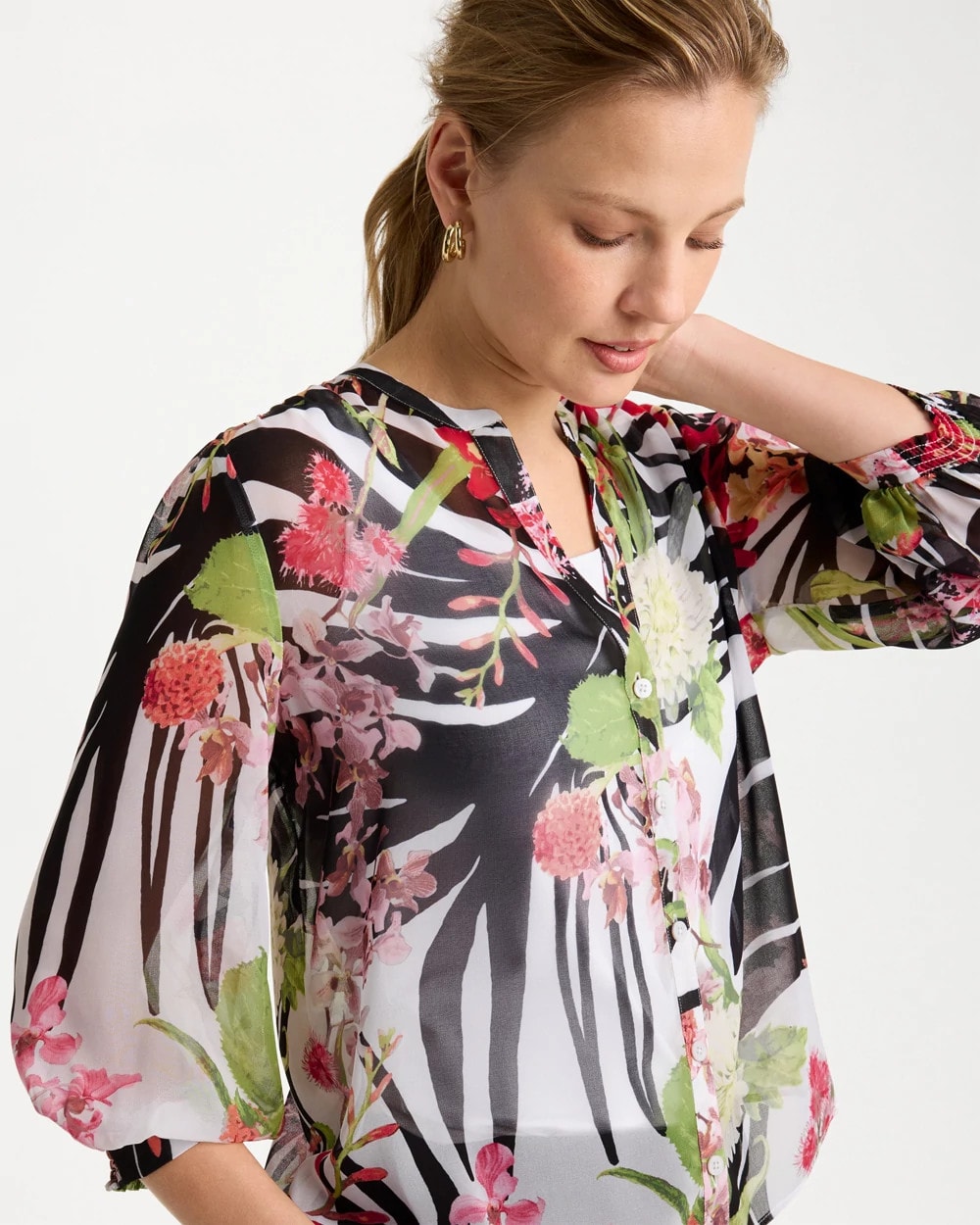 Cherry Lush Georgette Lightweight Printed Blouse