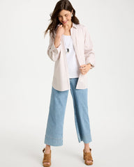 Smokey Taupe No Iron™ Stretch Neutral Gingham Shirt