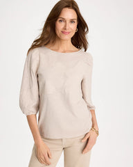 Smokey Taupe Etched Flora Balloon Top