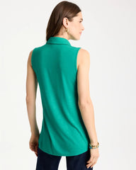 Topanga Green Collared Tunic Tank