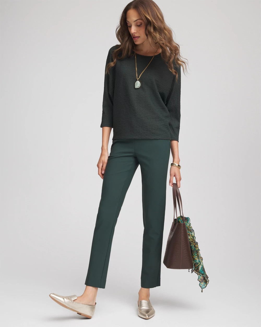 Darkest Spruce Lightweight Juliet Straight Ankle Pants