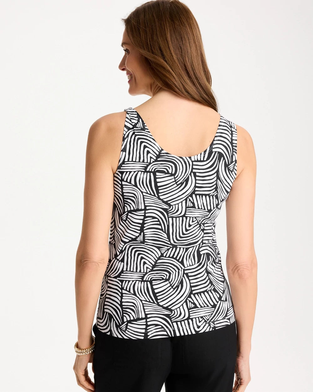 Black Printed Microfiber Tank