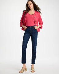 Dark Sapphire Indigo Girlfriend Slim Ankle Jeans