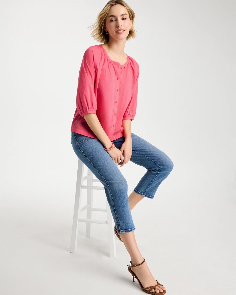 Calypso Coral Cotton Voile Blouse
