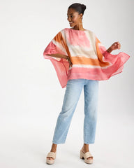 Coral Printed Poncho