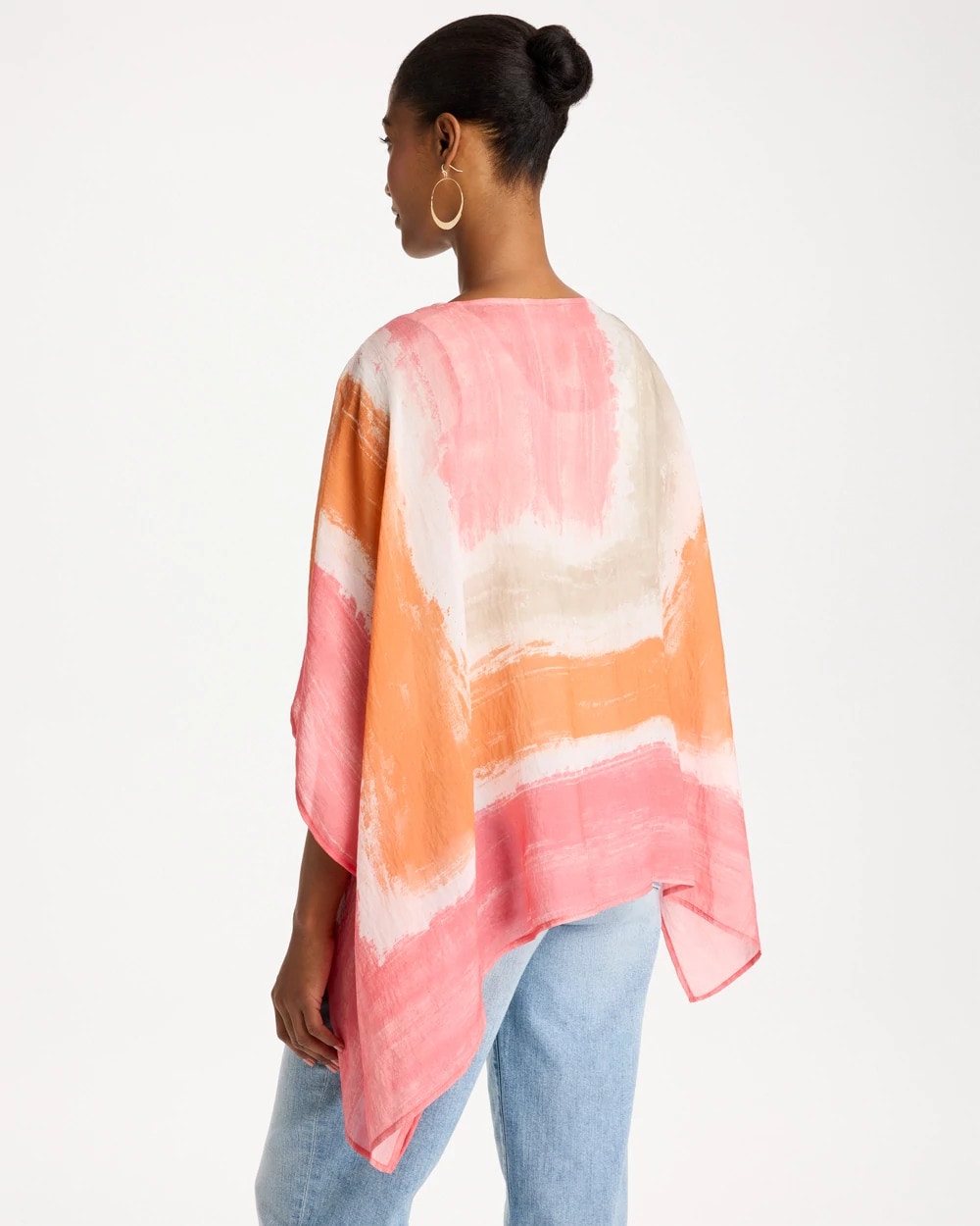 Coral Printed Poncho