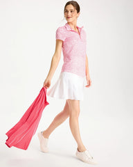 Calypso Coral Zenergy® UPF Geo Half Zip Polo