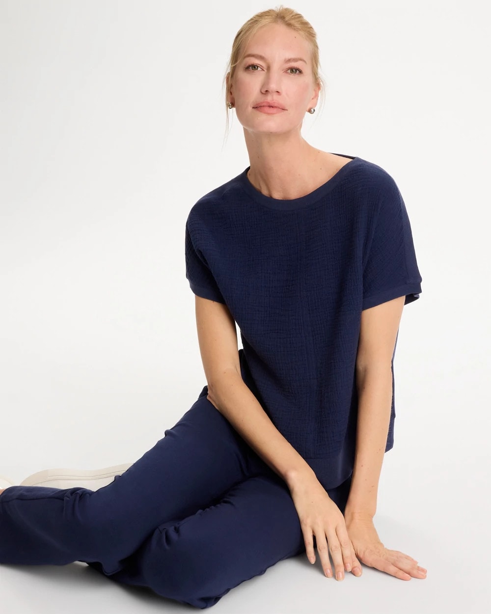 Passport Blue Zenergy® Gauze French Terry Mix Tee
