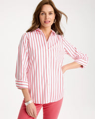 Calypso Coral No Iron™ Stretch Striped Shirt