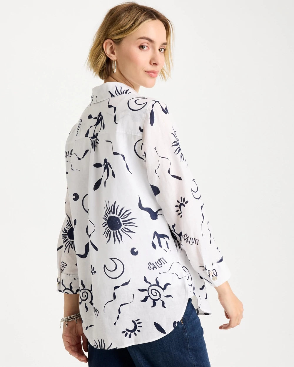 Passport Blue No Iron™ Linen Beach Shirt