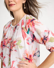 Calypso Coral Cotton Voile Croix Collage Blouse
