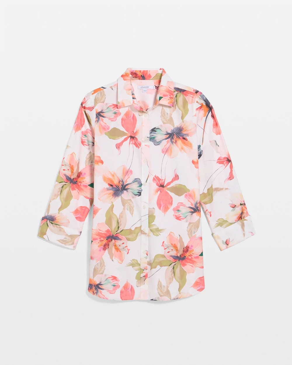 Calypso Coral No Iron™ Stretch Croix Collage Shirt