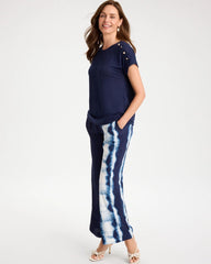 Passport Blue Linen Button Tunic