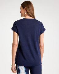 Passport Blue Linen Button Tunic
