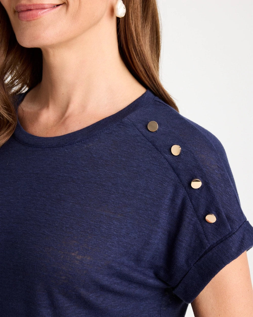 Passport Blue Linen Button Tunic