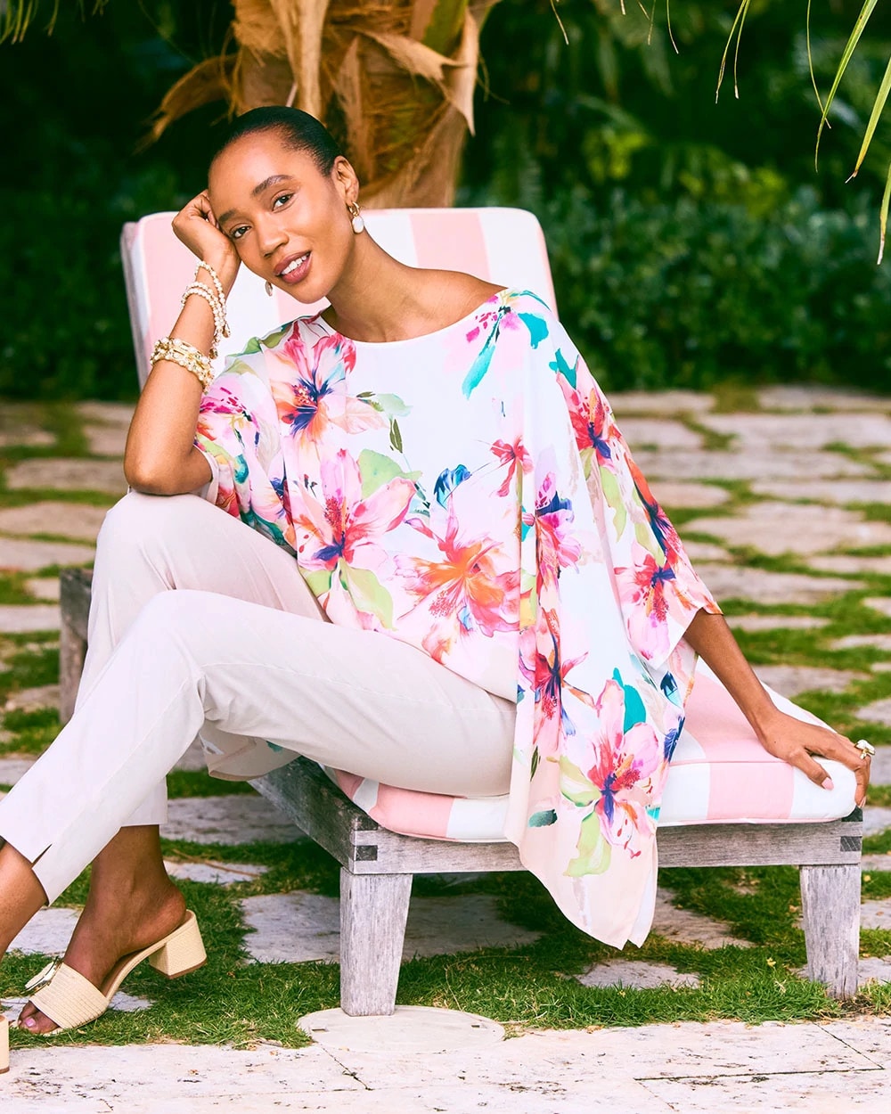 Calypso Coral Croix Collage Classic Poncho