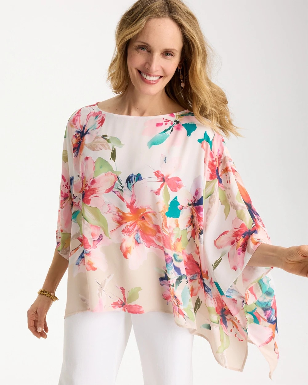 Calypso Coral Croix Collage Classic Poncho