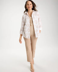 Optic White No Iron™ Stretch Stamped Shirt