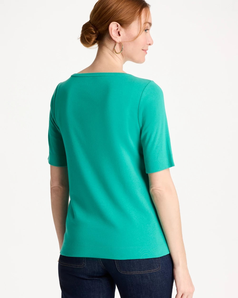 Topanga Green Pima Elbow Sleeve Tee