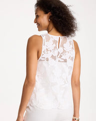 Alabaster Petal Lace Applique Tank
