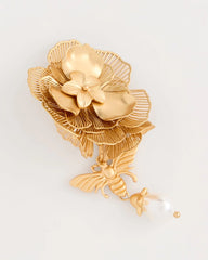 Gold Filigree Flower Earrings