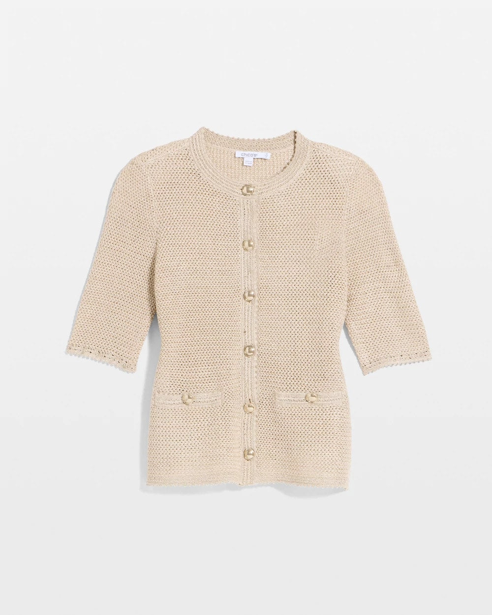Gold Metallic Lady Jacket Cardigan