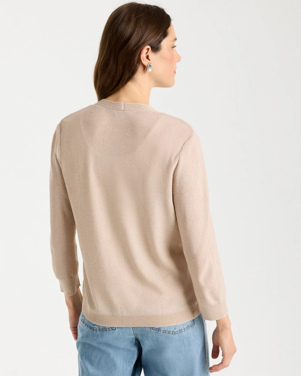 Smokey Taupe Sequined Summer Romance Cardigan