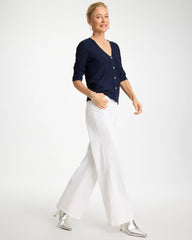 Passport Blue Stitchy Sequin V-Neck Cardigan