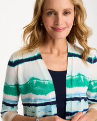 Green Clover Grotto Striped Summer Romance Cardigan