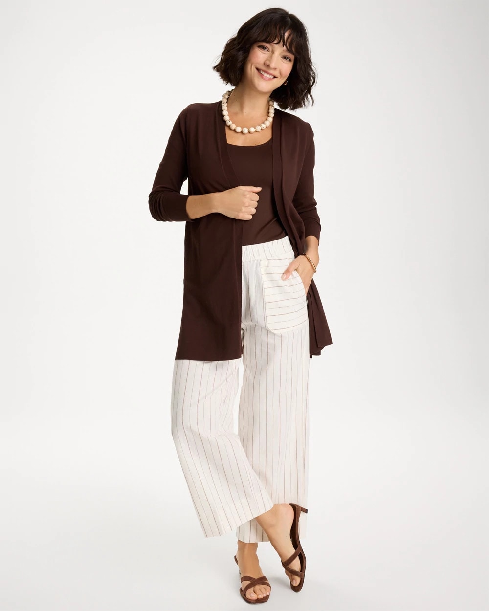 Deep Brown Summer Romance Cardigan