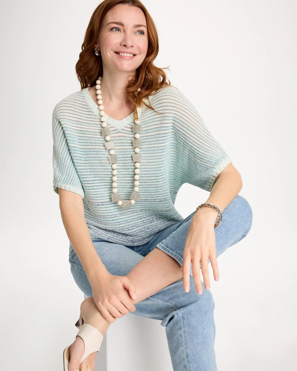 Passport Blue Space Dyed Pullover Sweater