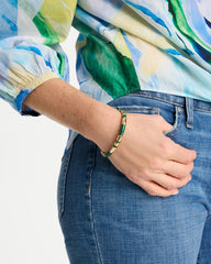 Green Green Enamel Hinge Bangle