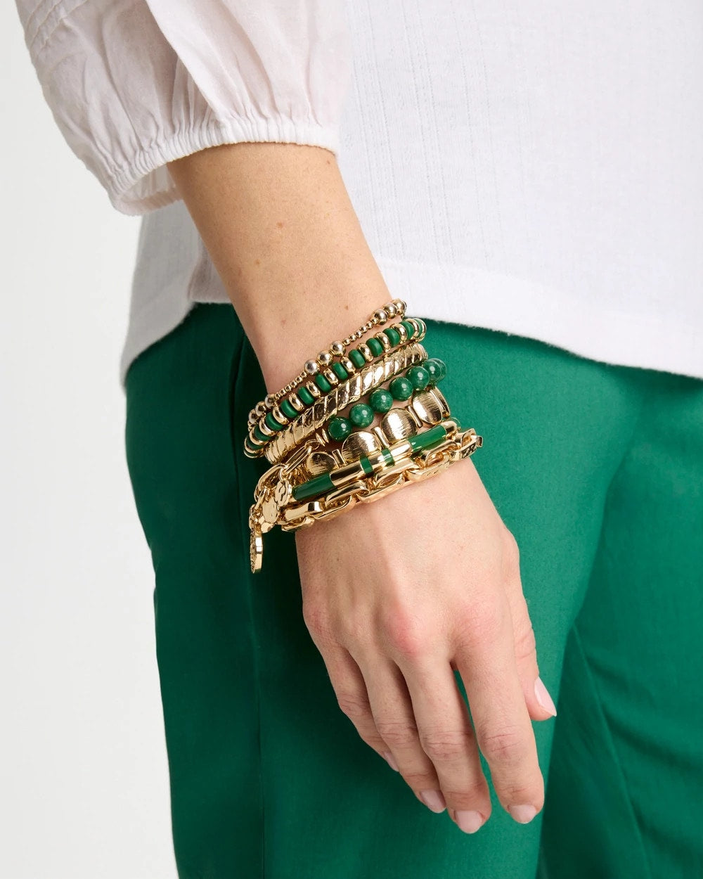 Green Green Enamel Hinge Bangle