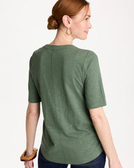 Kelp Forest Cotton Slub V-Neck Tee