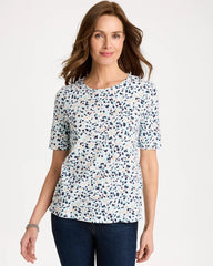 Bondi Blue Cotton Slub Printed Tee