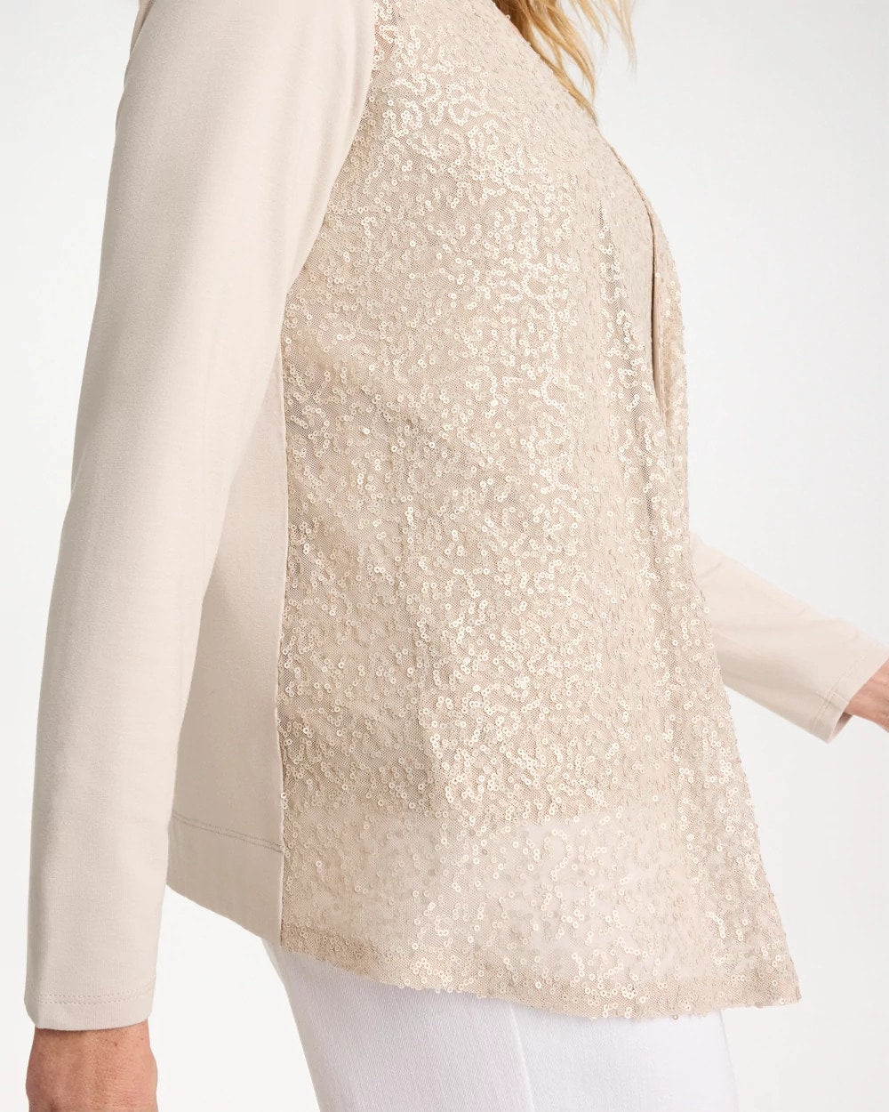 Smokey Taupe Knit Sequin Cardigan