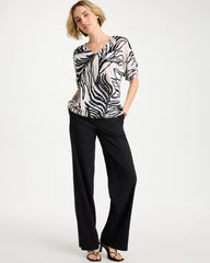 Smokey Taupe Linen Ruched Palm Tee