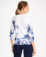 Passport Blue Printed Pima 3/4 Sleeve Tee
