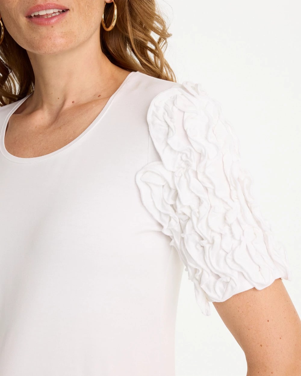Alabaster Knit 3D Sleeve Tee