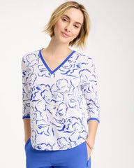 Amparo Blue Zenergy® Slub Knit Mesh Trim Tee